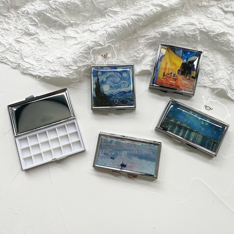 

16/18 Grid Watercolor Palette Mini Paint Packaging Tin Box Student Portable Watercolor Box Aquarel Painting Art Supplies