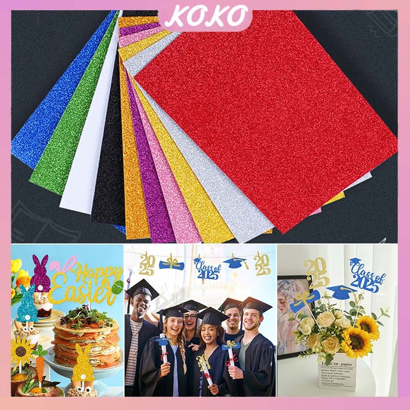 

【10 Lembar 20x30cm】Menebal Eva Di Foam Art Glitter Sticker 20x30cm Papel Goma Glitter Sticker A4 Eva Foam Art Sticker Glitter
