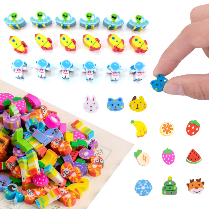 

20pcs/Set Mini Eraser Cute Little Animal Fruit Cake Eraser Stationery Reward Gift Kid Desk Pet Party Favors Carnival Gift ZYF