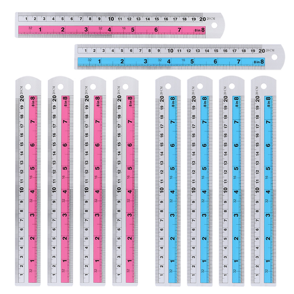 

Fniiva 5Pcs 20CM Aluminium Straight Ruler Multi-functional Colorful Ruler Drawing Design Stationery Accessories