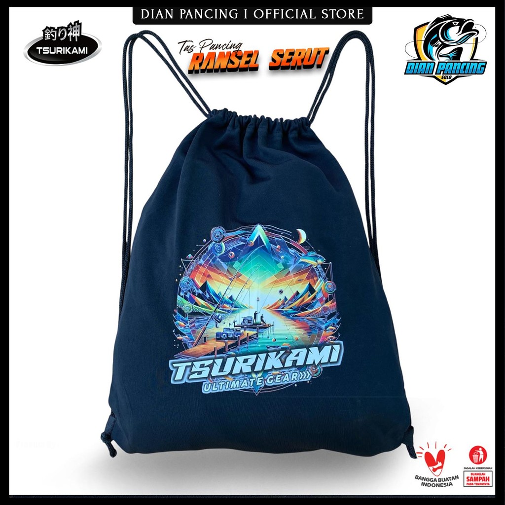 TAS PUNGGUNG SERUT TSURIKAMI Multi Fungsi String bag Gendong buat mancing