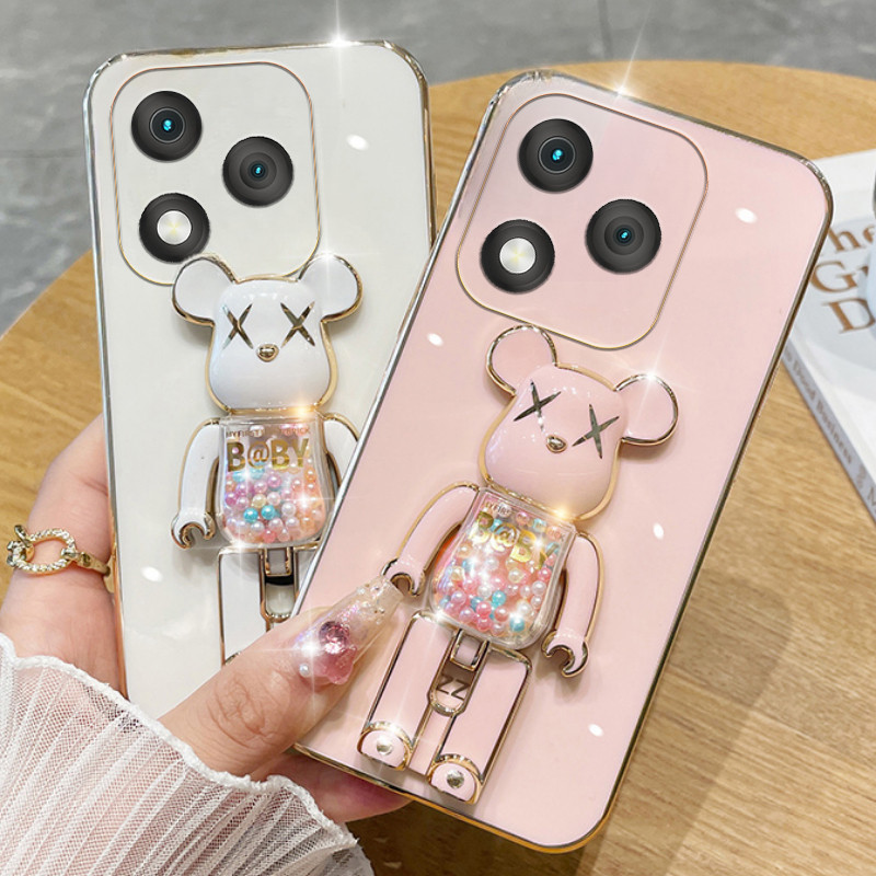 Untuk Honor 400 Lite Case Lembut Dilapisi Quicksand Pelet Jam Pasir KWAS Beruang silikon Pelindung t