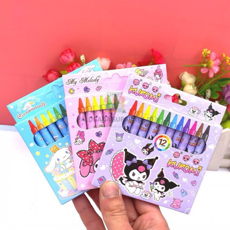 

[Whispers] PGS Crayon Oil Pastel Isi 12 Pcs Alat Gambar dan Mewarnai Motif Sanrio Alat Tulis Sekolah
