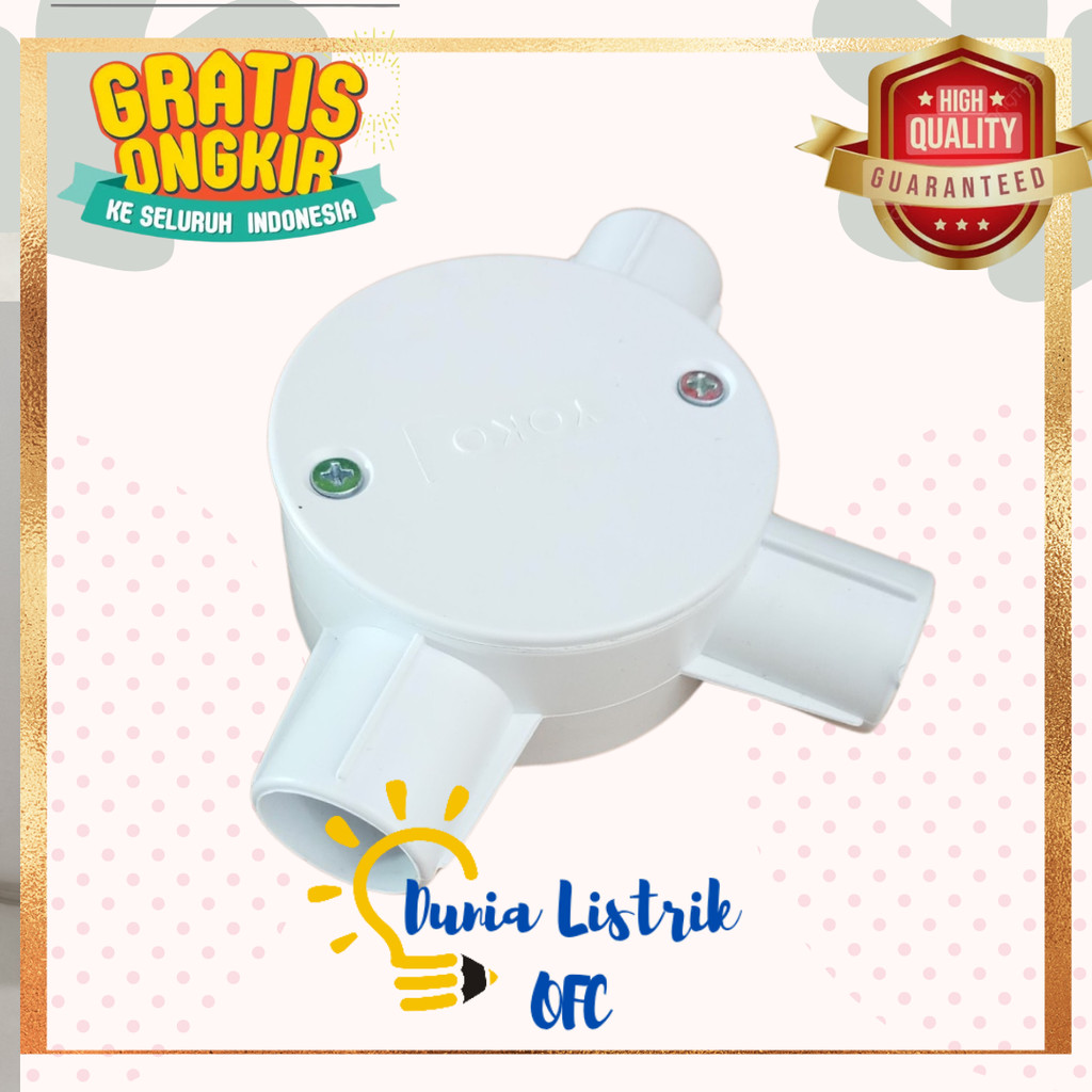 T Dus 20mm T Dus Putih T Dos Putih 20mm T Dus 20mm Sambungan Pipa 20mm Tee Dus putih