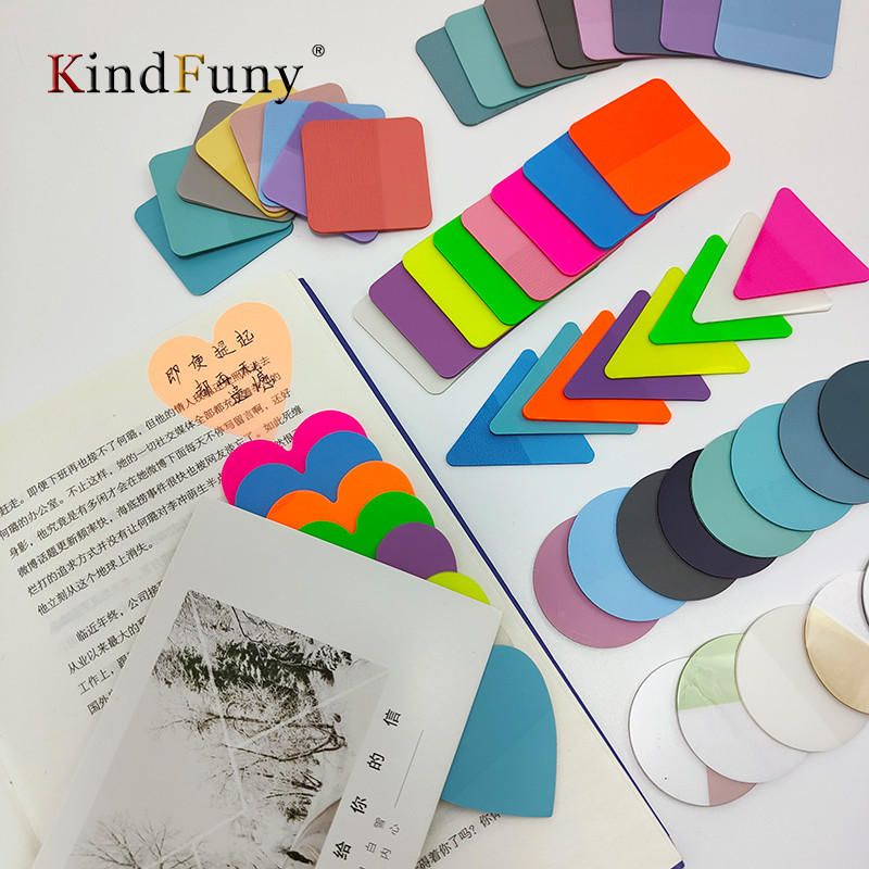 

KindFuny 160sheets/pack Transparent Sticky Notes Colored Writable Index Tabs Memo Stick Firmly for Reading Annotate Stationery