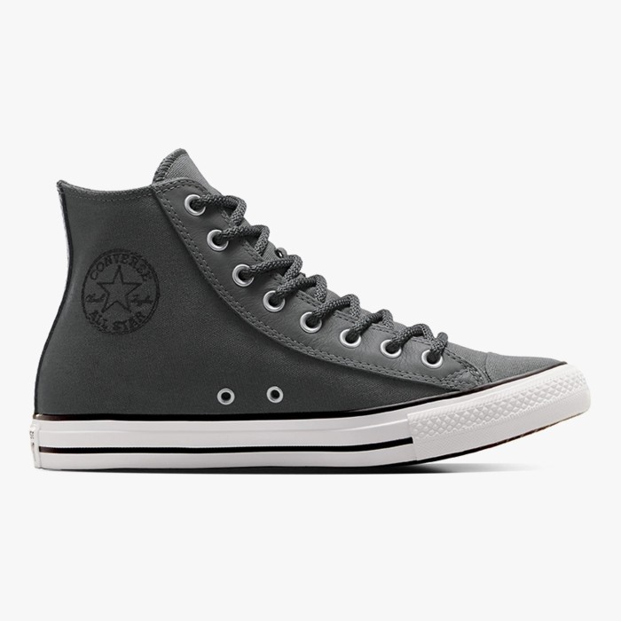 Sepatu Sneakers Pria Converse CTAS High Leather Overlay Dark Matter White Black Original A09514C