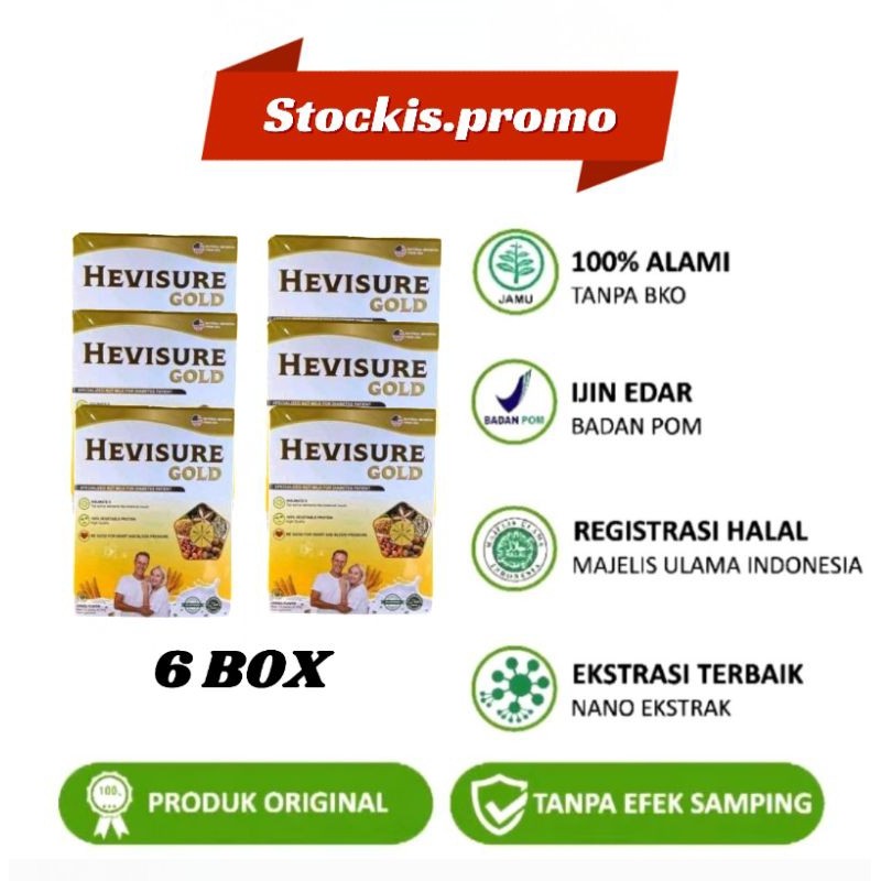 

(Paket 4+2 BOX) HEVISURE GOLD MILK SUSU OBAT DIABETES KENCING MANIS INSULIN PANKREAS 12 SACHET