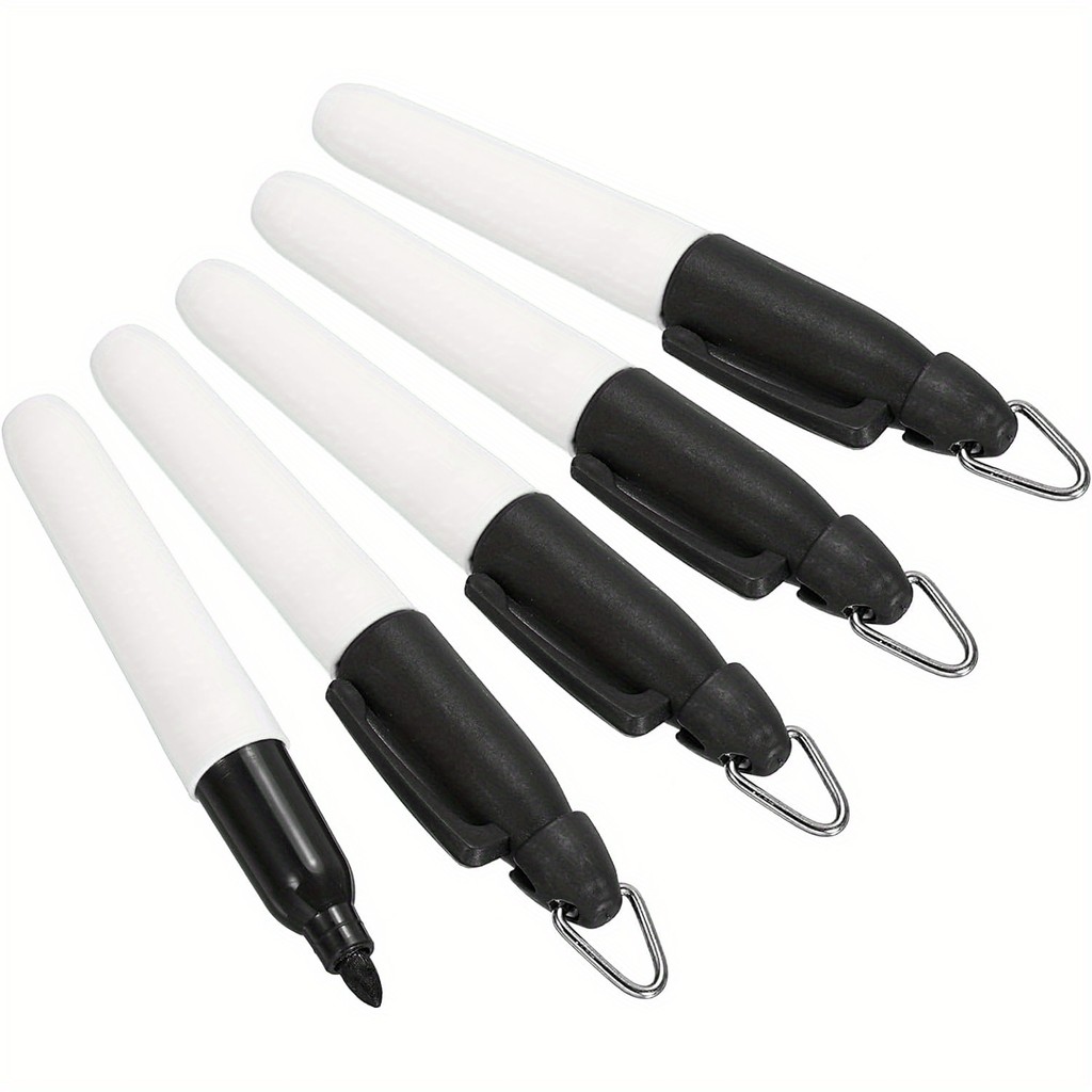 

5 Pcs Mini Permanent Markers, Golf Ball Marker Pen with Keychain Clip for Office Meeting Outdoor Activity, 7 colors