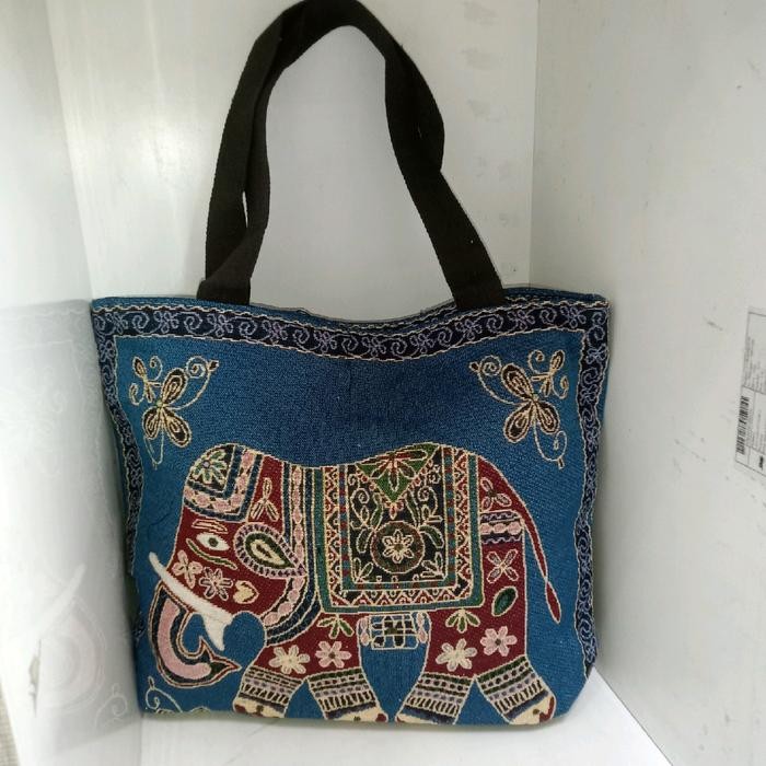 "R.V.Shop" - DISKON tas tote bag wanita etnik thailand jumbo karakter Kanvas Totebag - a1