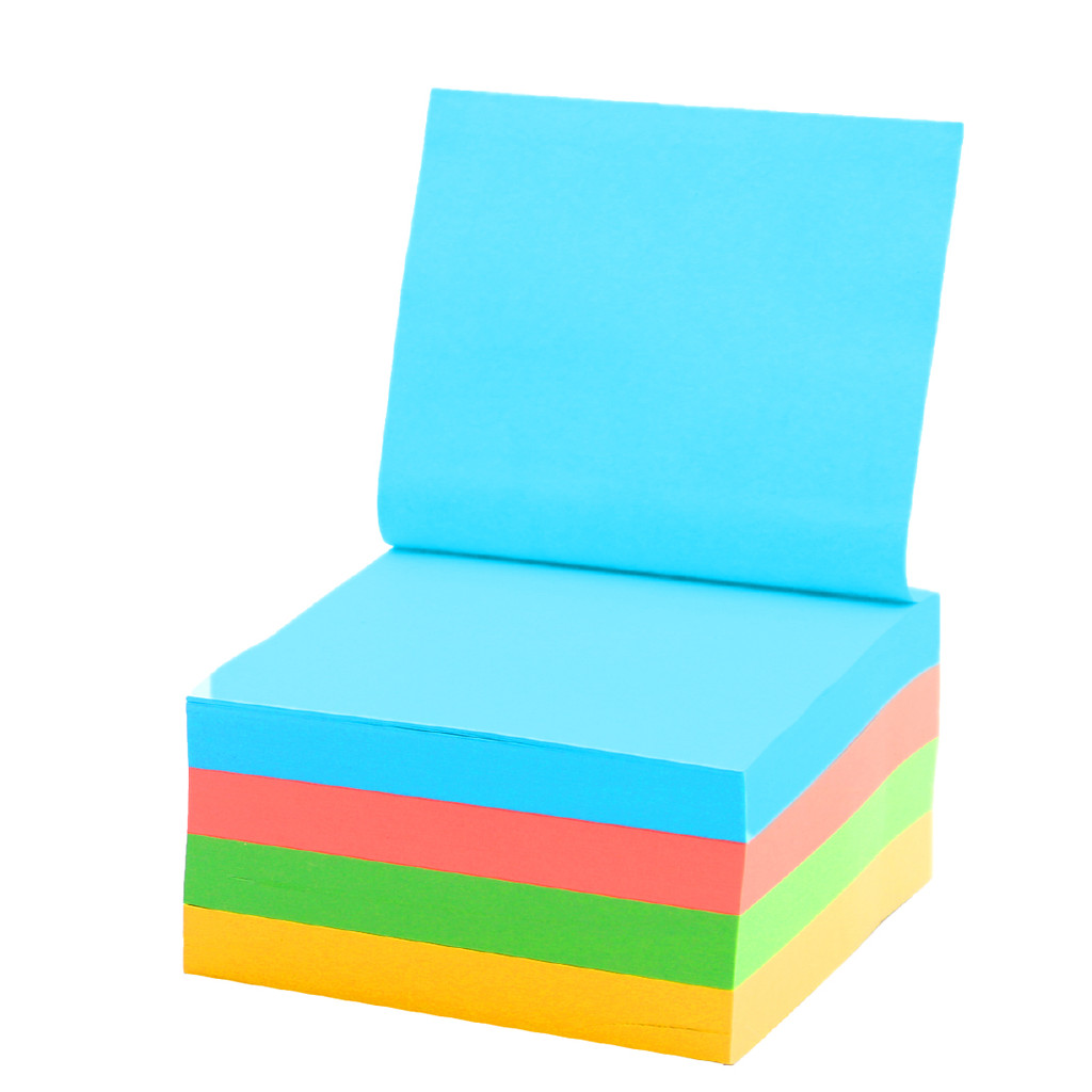 

MOTARRO 500 Sheets Fluorescent Color 3*3inch Sticky Note Posted Planner Sticker Notepad Memo Pad School Office Supplies