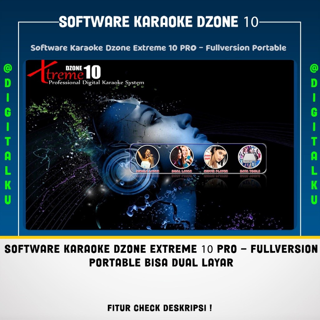 Software Karaoke Dzone Extreme 10 PRO - Fullversion Portable Bisa Dual LAYAR