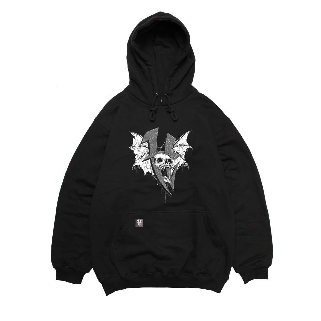 Huskey Clothing - hoodie Logo Darkness Skeleton Bat  | jaket pria | jaket hoodie