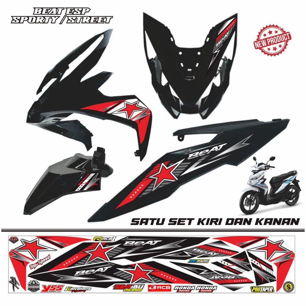 VARIASI STIKER BEAT ESP / STRIPING BEAT 2018 STRIPING VARIASI MOTOR