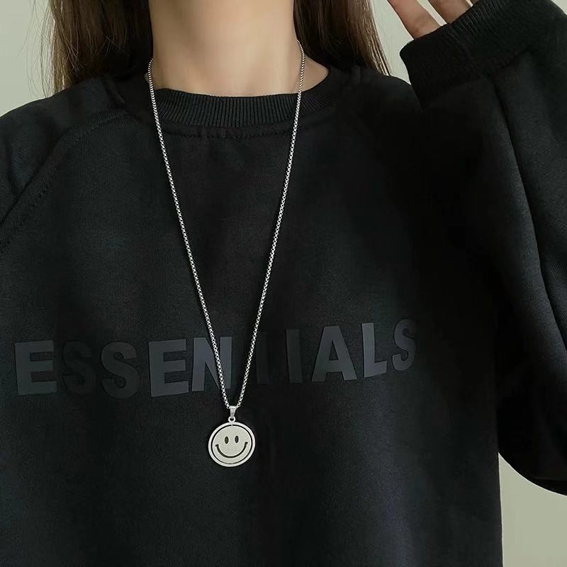 Fashionable Simple Smile Pendant Hip Hop Pria dan Wanita Kalung