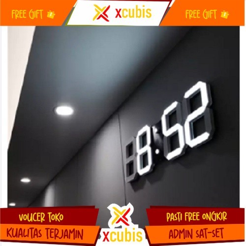 JAM DINDING DIGITAL LED/JAM MEJA-ALARM-SUHU/JAM 3D BESAR MODERN