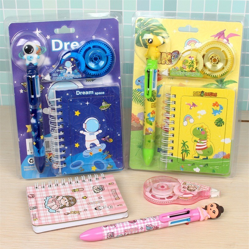 

MAOMAO Alat Tulis Set 3IN1 Stationery Set Lucu Karakter Kartun + Correction Tape Perlengkapan Sekolah Anak-Anak TK Souvenir Ulang Tahun Anak Alat Tulis 3 IN 1 Stationery Gift Set Children Day Gifts Cartoon Six