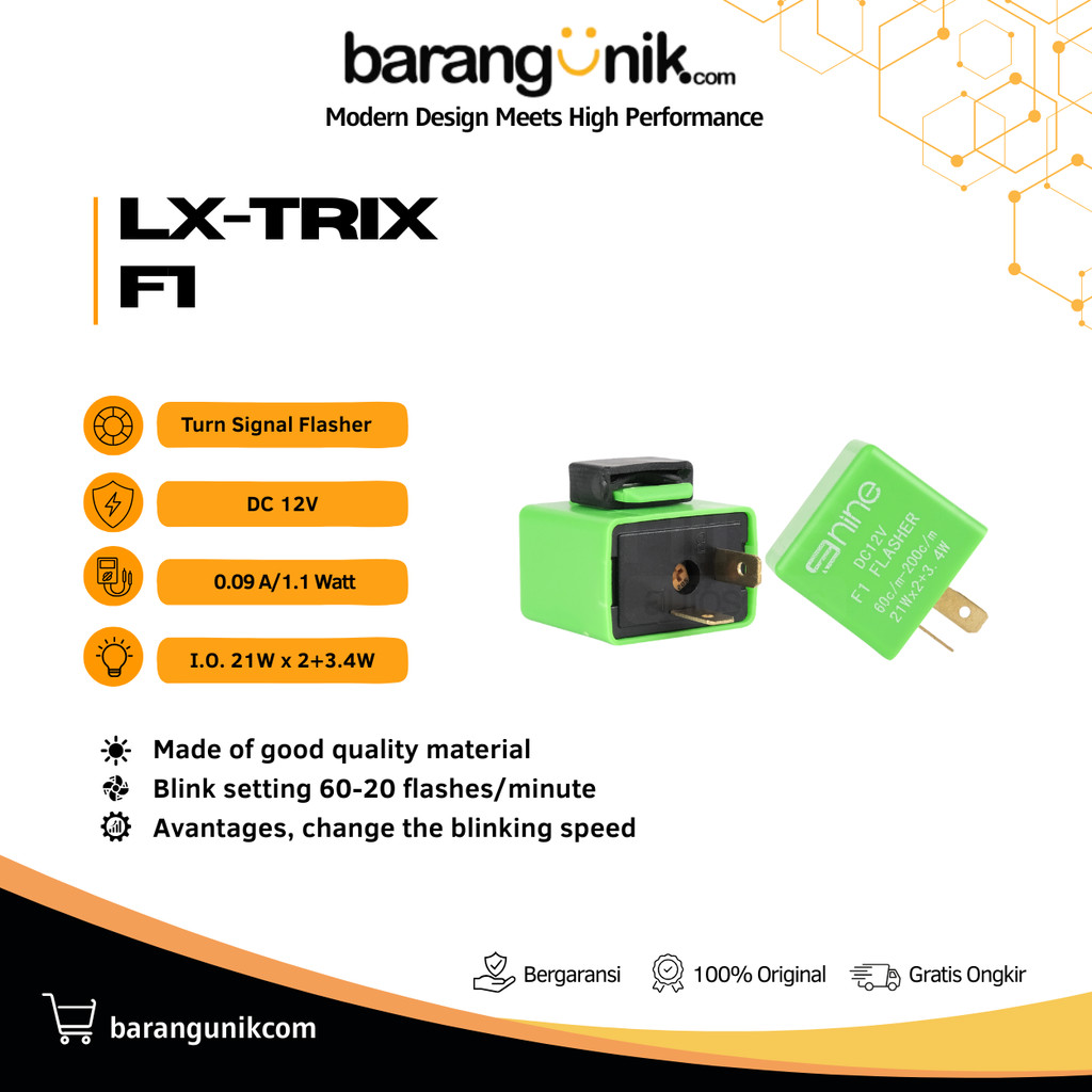 Flasher Sein LED Pengatur Kedip Cepat Sen Motor 2 Kaki Vario Mio Beat Supra Scoopy F1 LX-TRIX