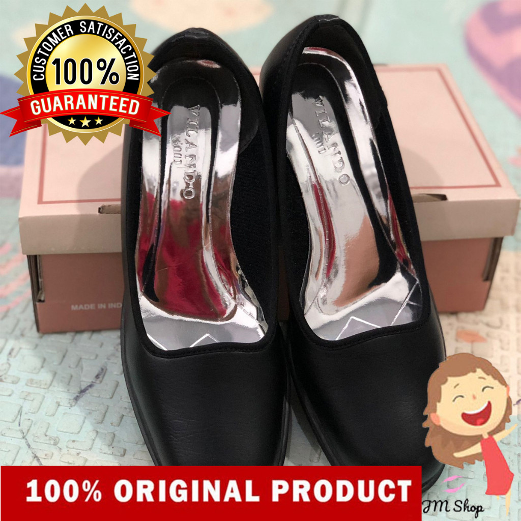 promo Sepatu Pantofel PDH Wanita Hak POLOS HITAM Tanpa Tali