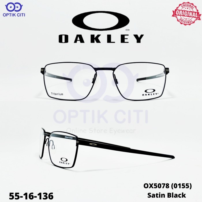 Frame Kacamata Pria Original Oakley Sway Bar Titanium OX 5078 Original || Size 55 - Satin Black