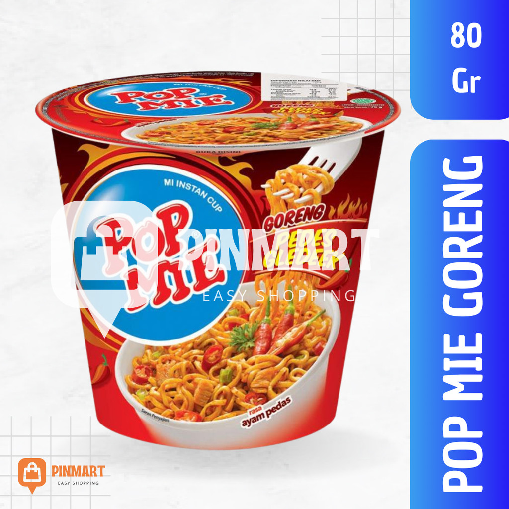 

POP MIE GORENG MI INSTANT CUP GORENG SPESIAL 80gr GORENG PEDES GLEDEK 75gr