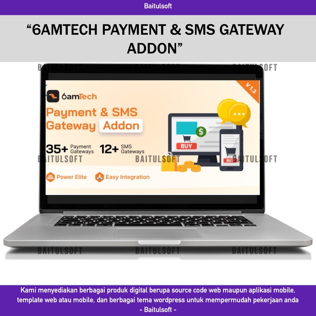 SOURCE CODE APLIKASI WEB 6AMTECH PAYMENT & SMS GATEWAY ADDON D124 BLASTCODE