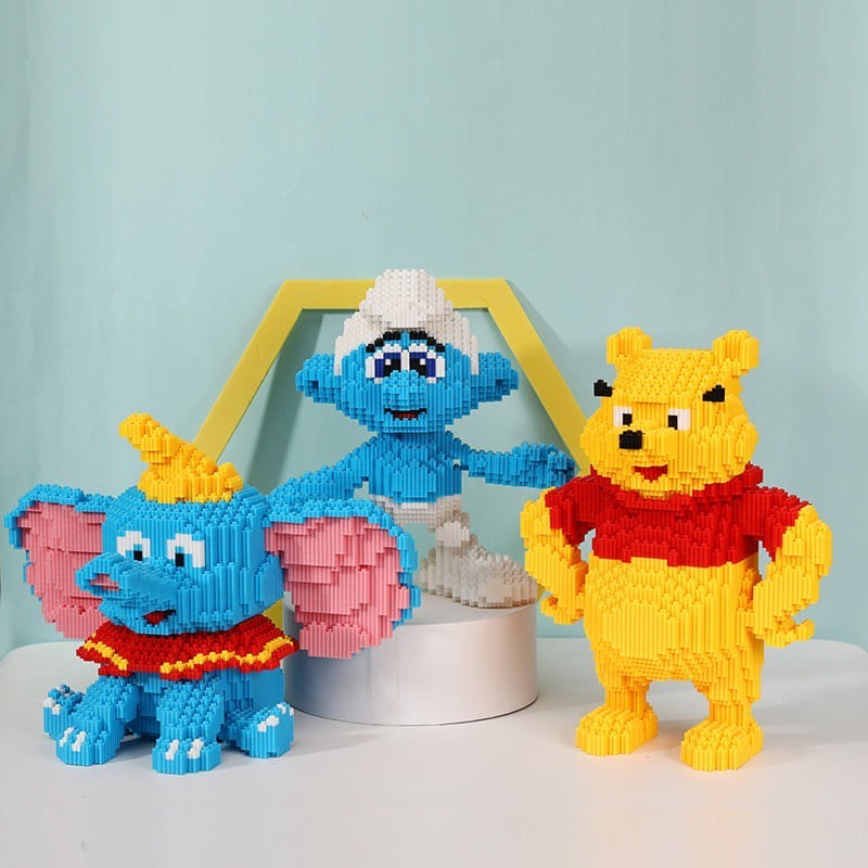 Nano Block The smurfs Dumbo Winnie The Pooh Mainan Balok Susun Edukasi anak Set Hadiah dan Pajangan