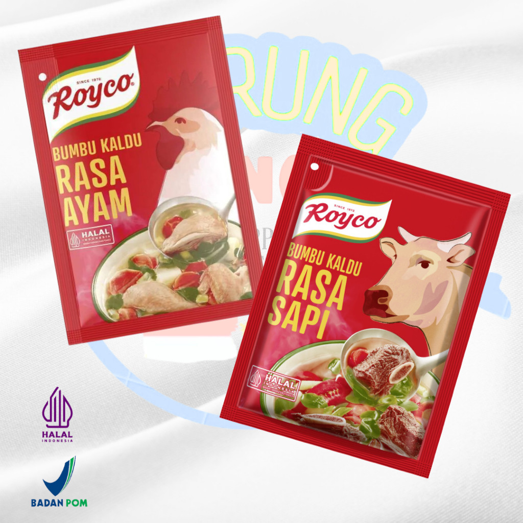 

Royco Indonesia Penyedap Rasa Kaldu Ayam Sapi 100g Chicken / Beef Indonesian Broth Halal Seasoning