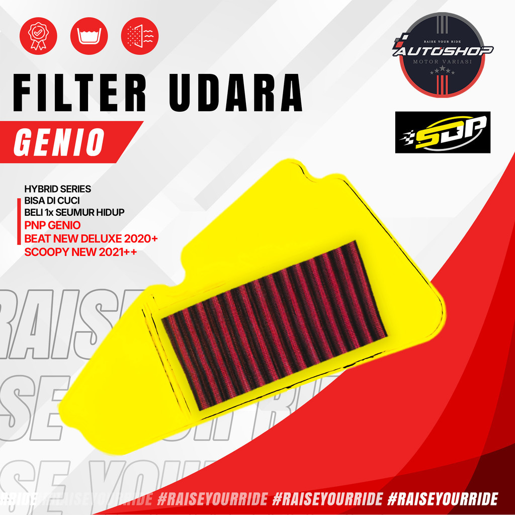 FIlter Udara HYBRID GENIO BEAT NEW DELUXE SCOOPY NEW PRESTIGE 30 MIKRON Penyaringan Debu Maksimal Be