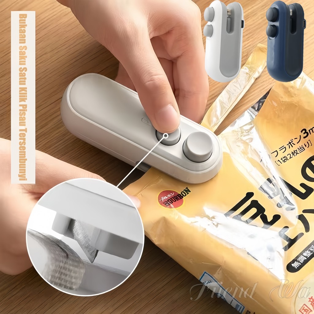 Snack Sealer Mini Manual Sealer Kemasan Makanan Portabel Sealer Kemasan Makanan Isi Ulang USB