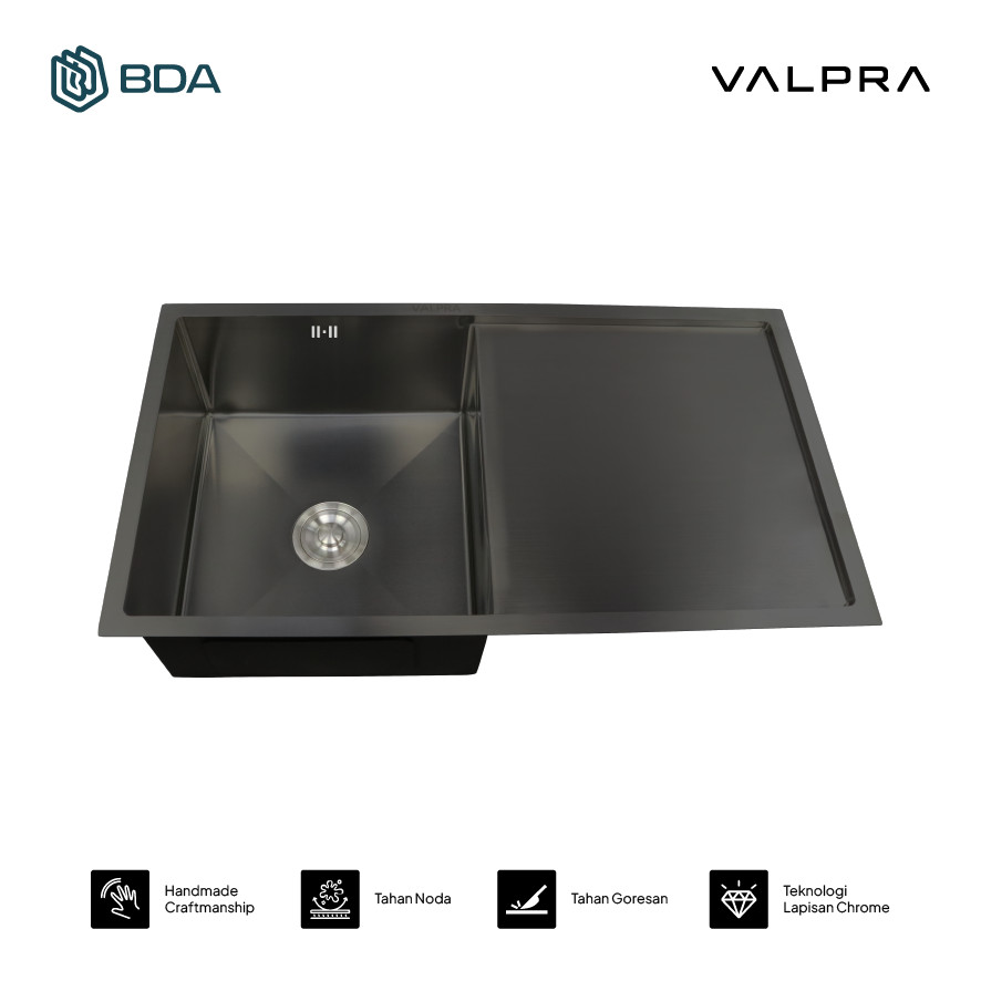 Valpra Kitchen Sink 1 Lubang Wastafel Cuci Piring Tempat Cuci Piring Stainless Bak Cuci Piring Stain