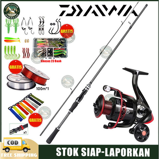 #Beli 1 Dapat 5 #DAIWA Pancing Set 15 Kg/ Reel Pancing Murah Kuat Power Joran Pancing Tongkat Pancin