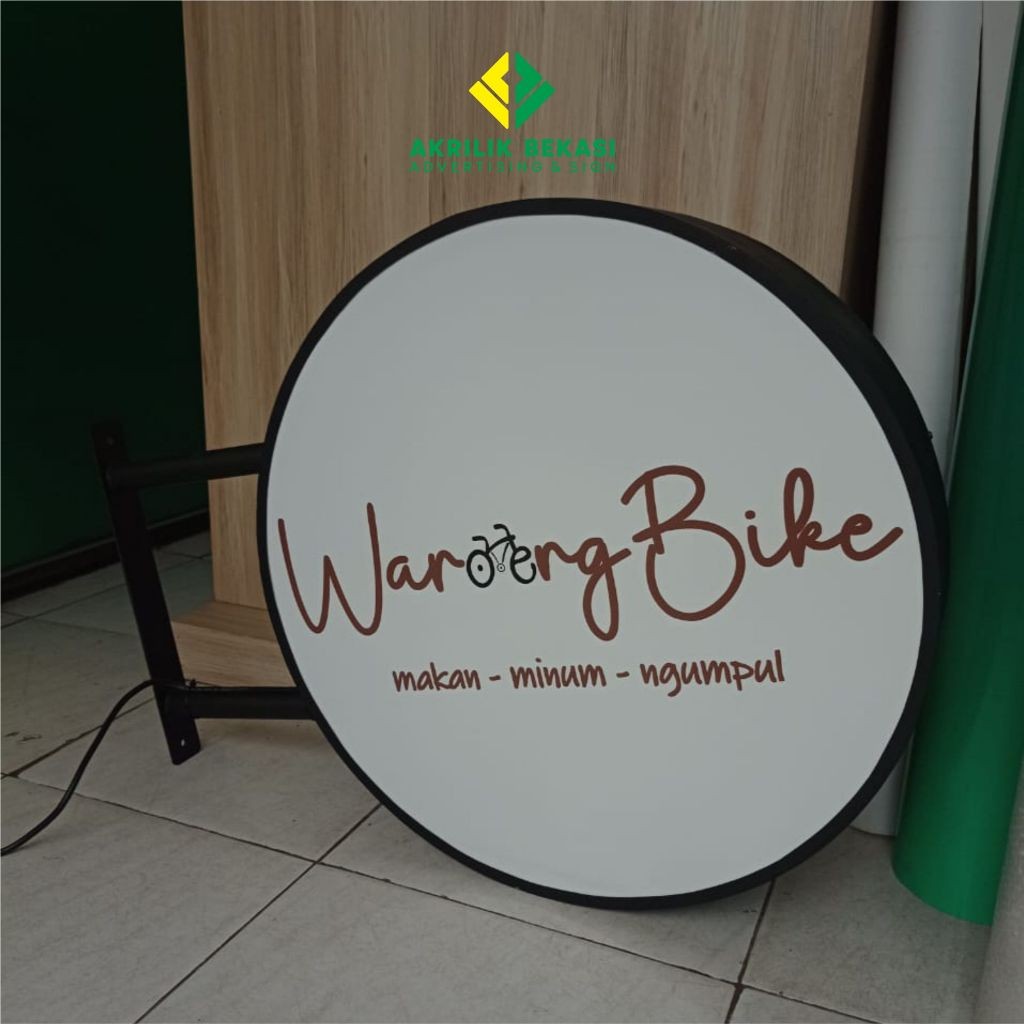 NEON BOX bulat diameter 60cm - 2 sisi