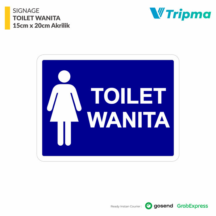 

s c Rambu/ Sign Toilet Wanita 15cm x 20cm - Akrilik/ Acrylic 2mm
