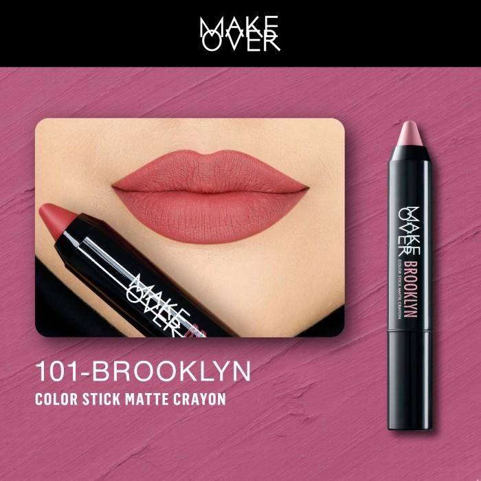 MAKE OVER COLOR STICK MATTE LIP CRAYON PEWARNA BIBIR MATTE FINISH LIP COLOR PENSIL SLIM PRECISE MAKE