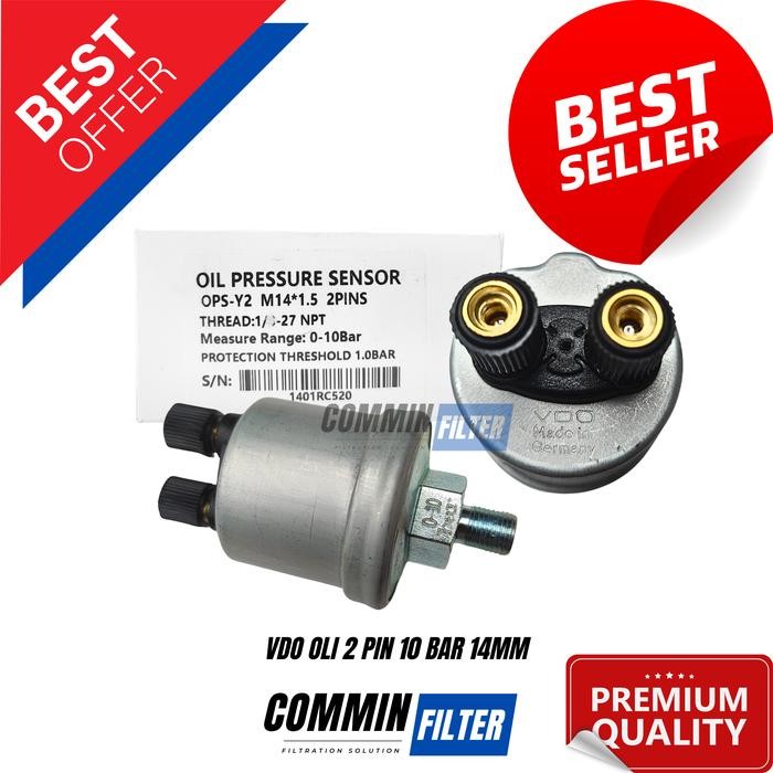 VDO SENSOR TEKANAN OLI SWITCH OLI VDO 10 BAR 2 PINS DRAT 14MM