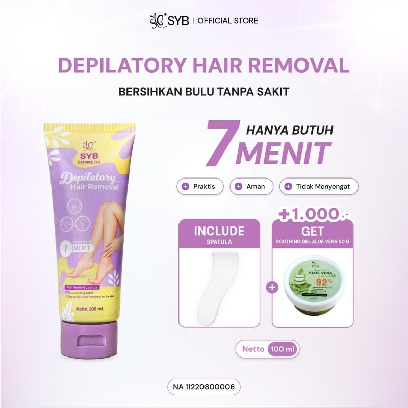 

FYC-(PROMO +1000 GET SOOTHING GEL 50Gr) SYB Depilatory Hair Removal [Pembersih Bulu] *Bulu Bersih Hanya 7 Menit*