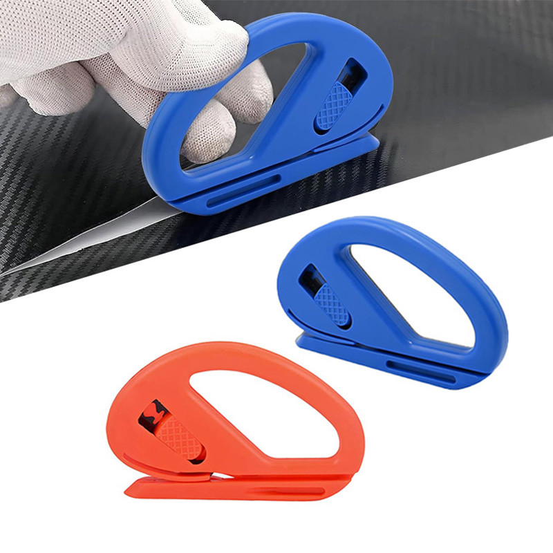 

2Pcs Vinyl Wrap Film Cutter Knife Wrapping Paper Backing Slitter Carbon Fiber Cutting Tool Car Sticker Vinyl Safety Cutter