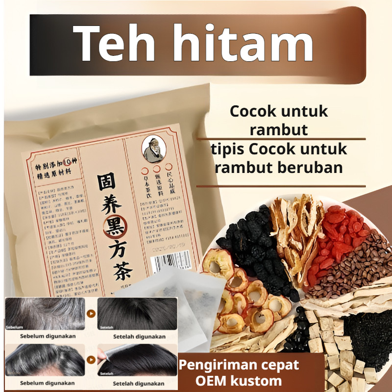 

【Kirim dalam 24 jam/COD】Teh Hei Fang/Ramuan Herbal Hitam Alami Teh Penumbuh Rambut Tebal Jamu Anti Rambut Putih Dini Perawatan Rambut Rontok Bahan Organik Cocok untuk Pria Wanita