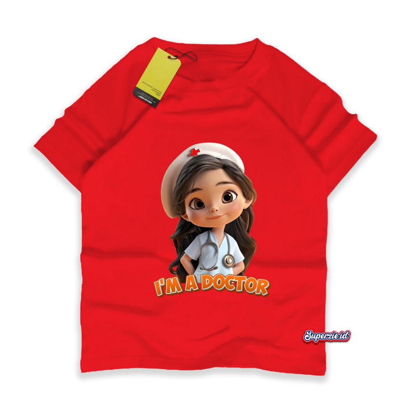 baju anakRGKids Kaos Anak 3D Dokter Perempuan Laki Laki Profesi I'm a Doctor 4-13 Tahun 3 Dimensi DT