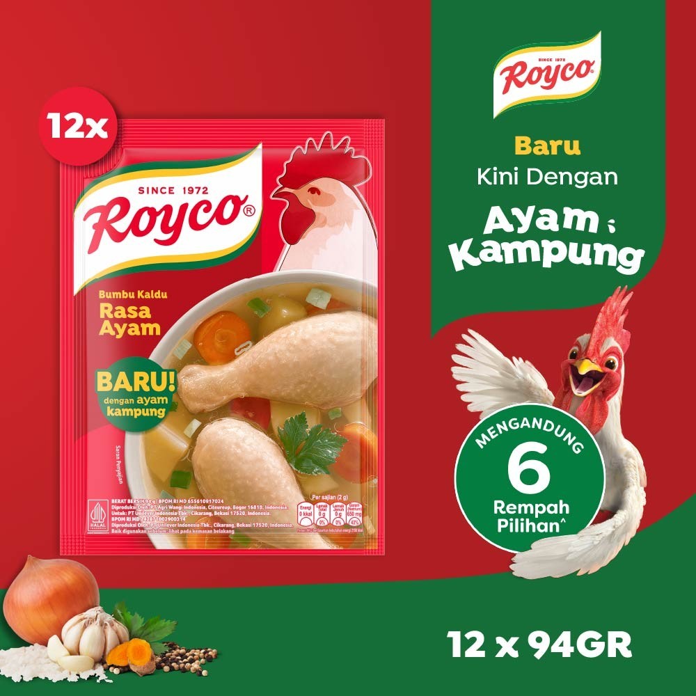 

PROMO!Royco Penyedap Bumbu Kaldu Ayam 94g (Isi 12)READY