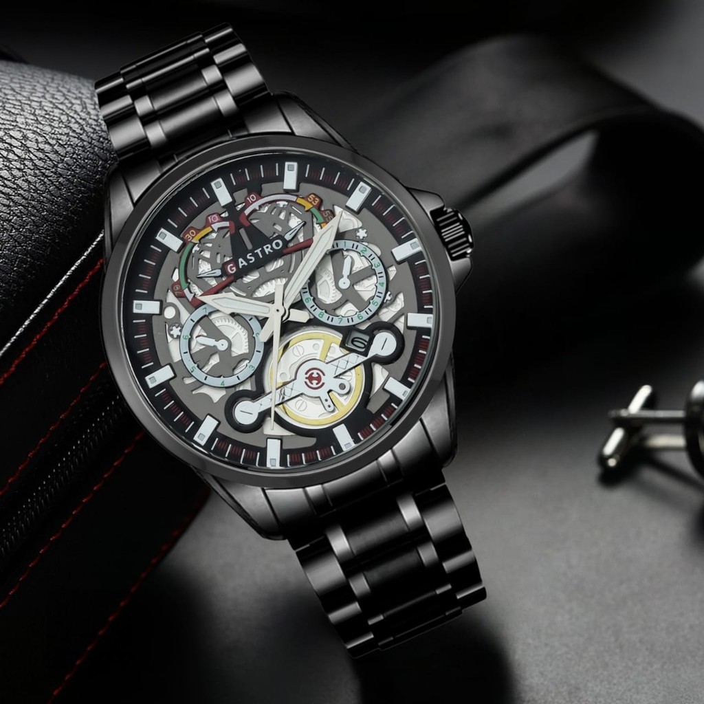 Jam Tangan  Gastro Jam Tangan Pria 7028 Rantai Stainless Steel Water Resistant 3 ATM