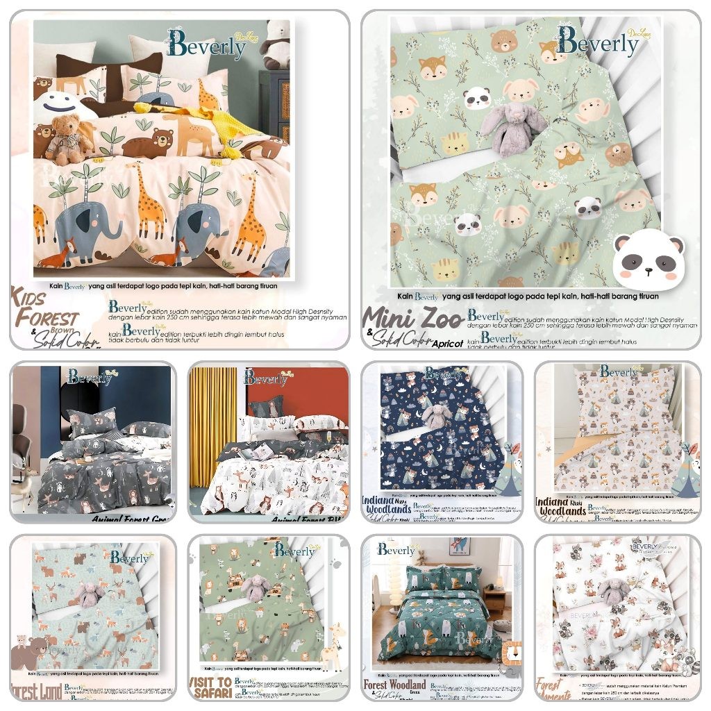 HABISIN STOK Sprei BEVERLY Anak Motif Animal Koleksi Terbaru I