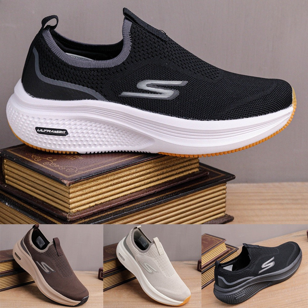 Sepatu SNECHERS kasual  casual sepatu pria hitam  slip on cowok rajut pria  rajut pria shoes