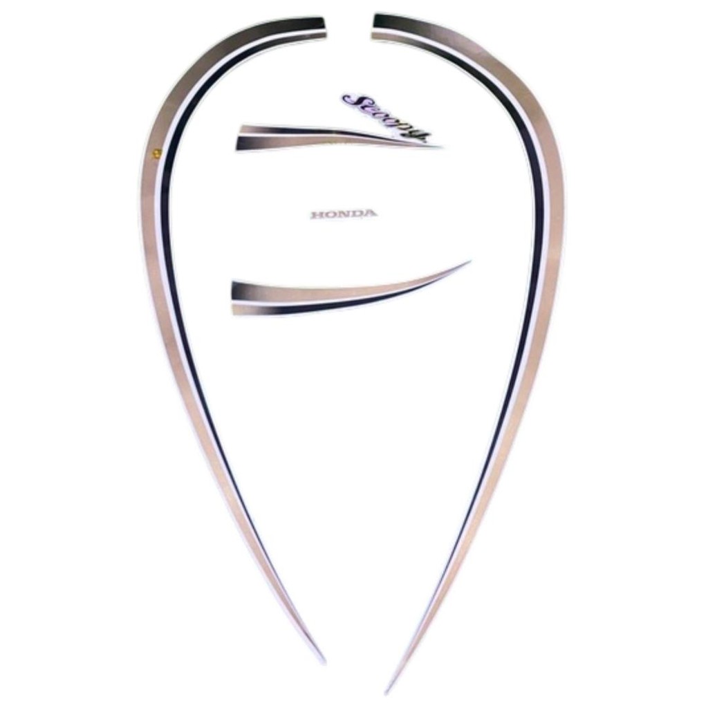 Stiker Striping Motor Honsa Scoopy Karbu 2012 Putih Full Body - Motorcycle