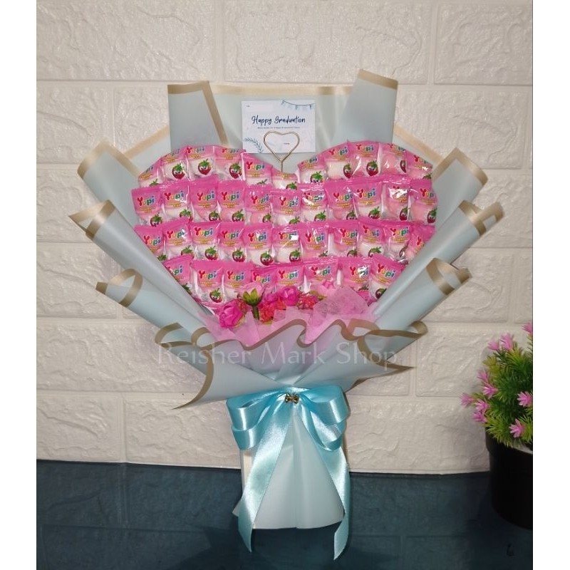 

JAMIN MURAH !!!Buket Yupi Love medium size kado hadiah Valentine, birthday mother's day, anniv dll(BISA LANGSUNG ORDER)