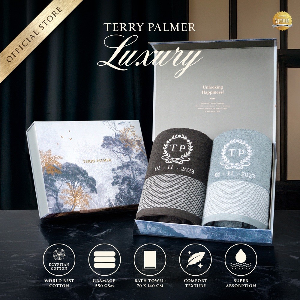 Terry Palmer Luxury - Vivien (Handuk Couple Set) / Handuk Seserahan / Kado Pernikahan / Souvenir / H