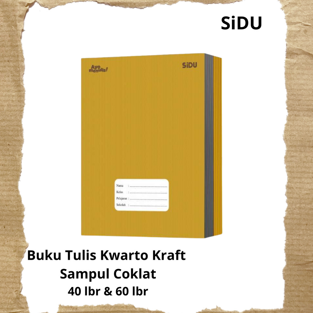 

SiDU Buku Tulis Kraft Sampul Coklat Kwarto 40 lbr 60 lbr