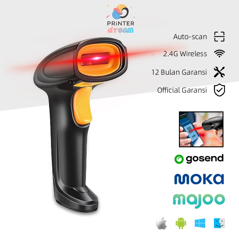 [cod]BARCODE SCANNER 1D/2D LASER Support Scanner Kabel Wireless Bluetooth 1D/2D Laser Barcode Scanne