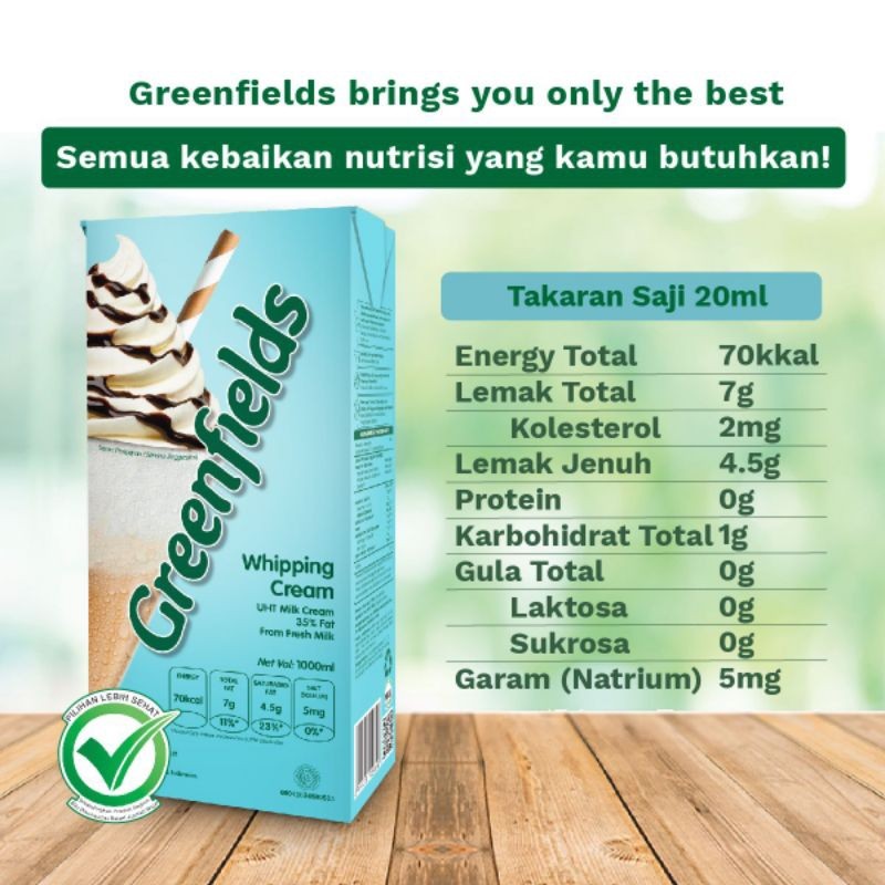 

whipping Greenfields UHT 1 lt / whipping cream whip krim kocok dekorasi DAIRY greenfield