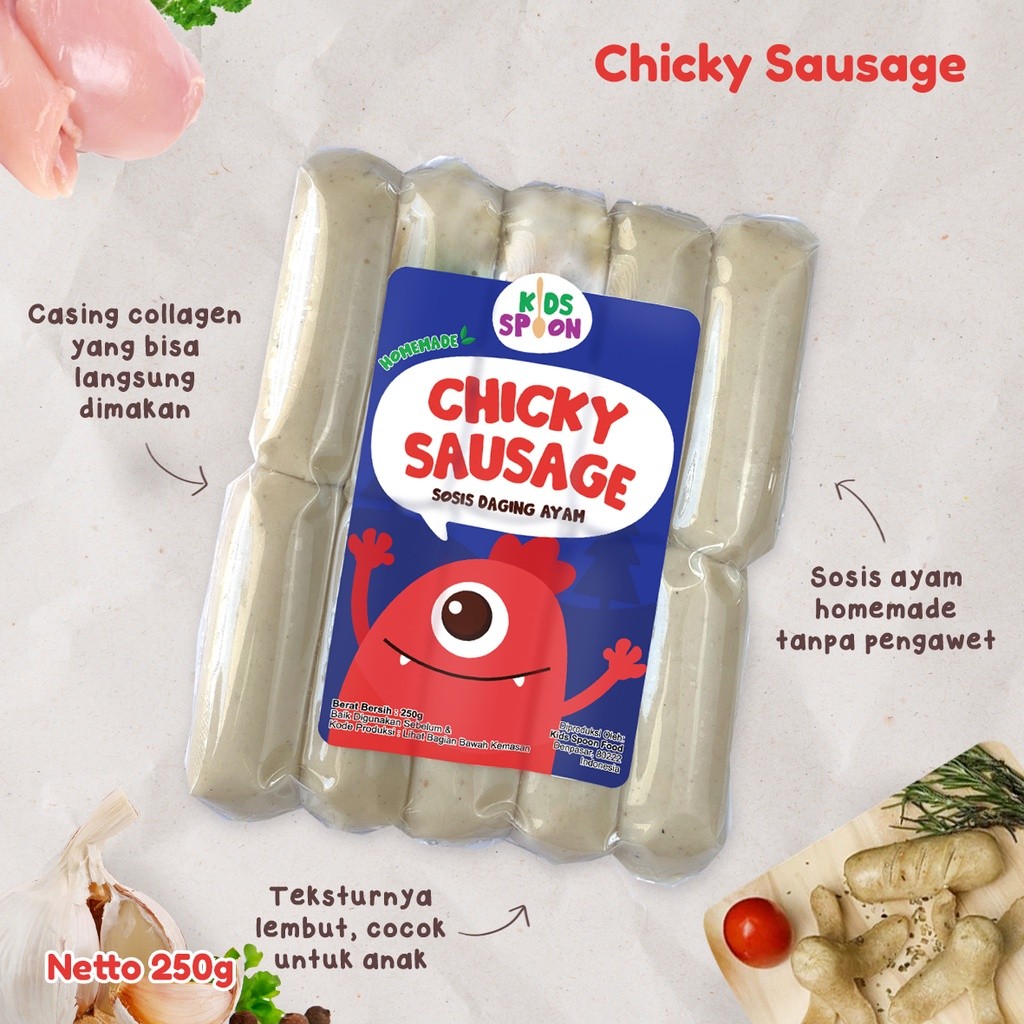 

Kids Spoon Sosis Ayam Little Butchers Chicky Sausage Original Homemade Tanpa Pengawet